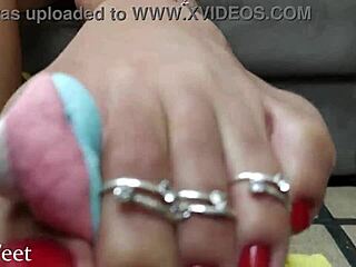 Raw Goddess Kiffa Crushes Candy With Red Polish Feet