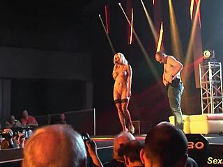 busty german milf’s seductive stage lapdance