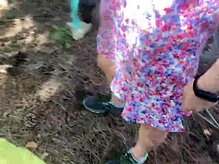 stranger fucks pretty redhead in forest 4k