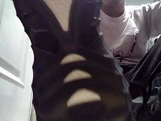 Long Green Socks And Sweaty Teen Feet In Face