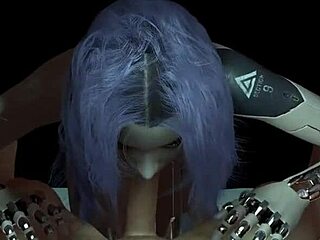 robot girl’s cyberpunk pov handjob in tight parody