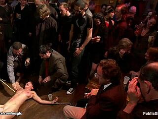 Submissive Brunette ENDURES Thrilling Bar Encounter