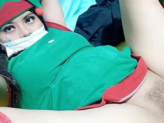 what’s up with this latina elf in heat masturbating for her mate?