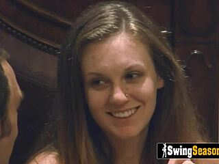 Amateur Swinger Couple Licks In Wild Orgy