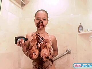 Cheeky Teen Paris Milan’s Chocolate Shower Tease