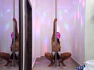 Petite Latina Teen's Teasing Dance On The Pole