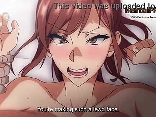 Amazing hentai babe experiments with dildo anal