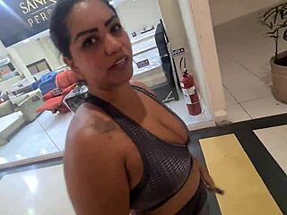 Sweaty gym panties gifted after intense outdoor ride