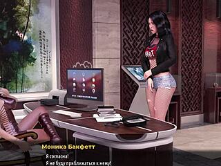 What’s behind the secretary’s ass lick in 3D game?