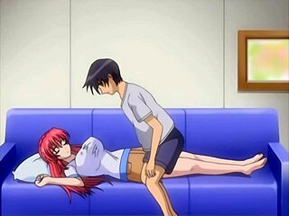 touching my busty step sister while she rests - hentai