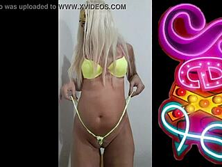 blonde mature wife teases with homemade erotic moves