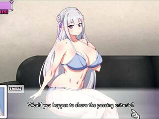 Waifu hub parody elf emilia couch casting fuck