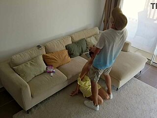 Cheating Husband Fucks Petite Asian Babysitter For Candy At Home