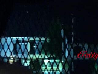 My first double squirt on friend’s balcony
