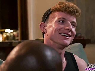 Black Old Man Fucks Redhead Twink's Virginity