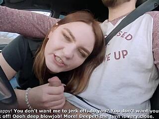 Happy Couple's Car Ride Fun