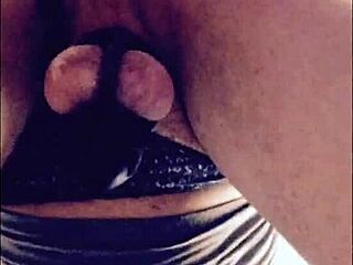 Teen Sissy In Chastity Stretches Hole With Homemade Toy