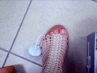 Sexy Feet At Shoe Shop Tempting Suck