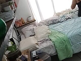 Chubby Mexican Milf Caught Cleaning Her Room