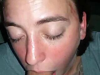 huge cock dominates with messy deepthroat in pov