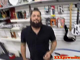 Ebony babe stripteasing pawnbroker on hidden cam