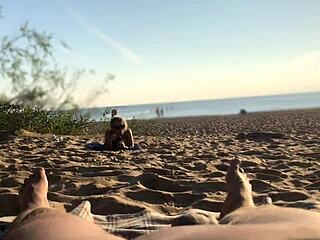 Secret package at nudist beach