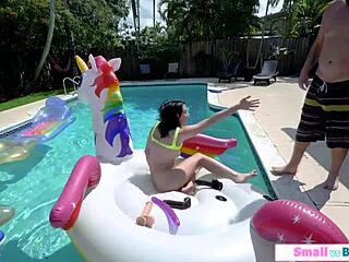 Petite Riley Jean’s Poolside Pussy Tease