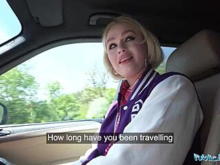 Public agent's daring outdoor POV
