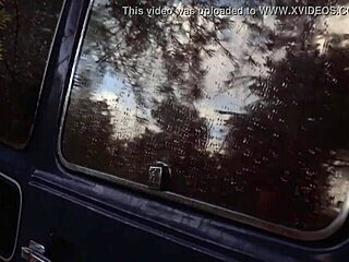 My blonde bangs car in open air