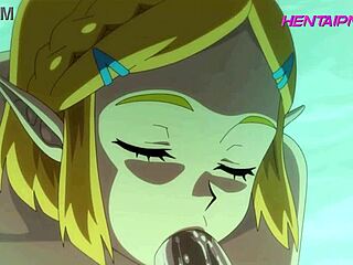 blonde elf teen rides hard in hentai