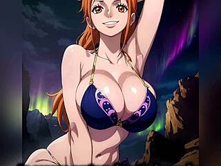 Nami One Piece gives French jerk-off instructions