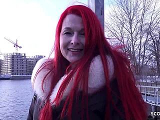 german scout picks redhead milf mina for berlin fuck