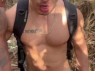 blonde twink’s subtle outdoor ass tease unfolds