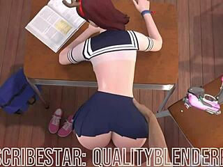 D VA gets fucked hard in school scene