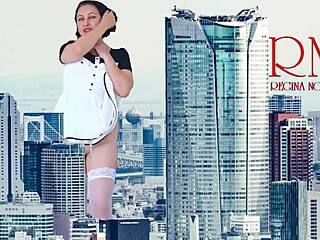 Giant lady flaunts pussy in city