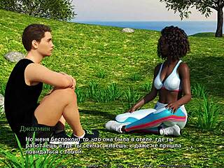 ebony whore rides big cock outdoors