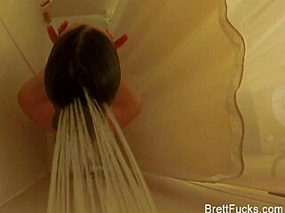i caught brett rossi showering her big tits