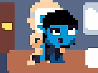 Masked Man Dives into Blue Alien Heat