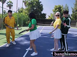Uniformed MILFs Spice Up Tennis Game