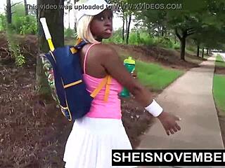 Msnovember’s cute ebony face drenched by huge cock