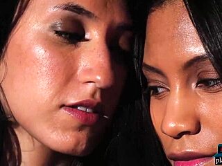 arab and latina charm in strip