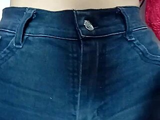 playing with a belt for pussy spanking