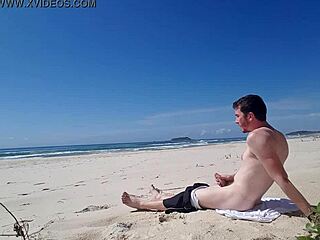 Beach Jerk Off in Public Outdoor Setting