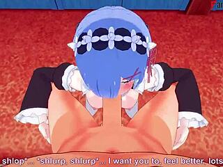 Rem’s Secret Boobjob Fantasy with POV Maid Action