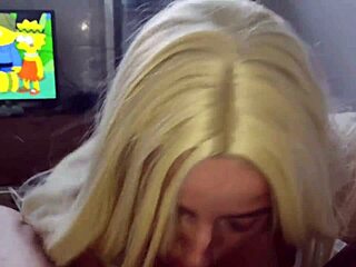 Blonde Wife’s Miniskirt Blowjob On Lover