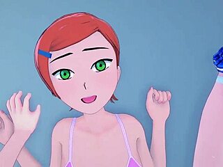 Gwen tennyson dominates in hentai threesome special