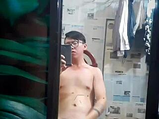 Vietnamese Gay Top Strokes Massive Cock Hard