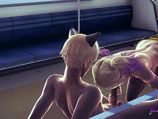 harley quinn femboy teases with daring moves
