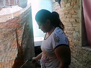 LATINA MAID TEASES CURVES