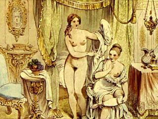 Vintage Erotic Drawings in Retro Style